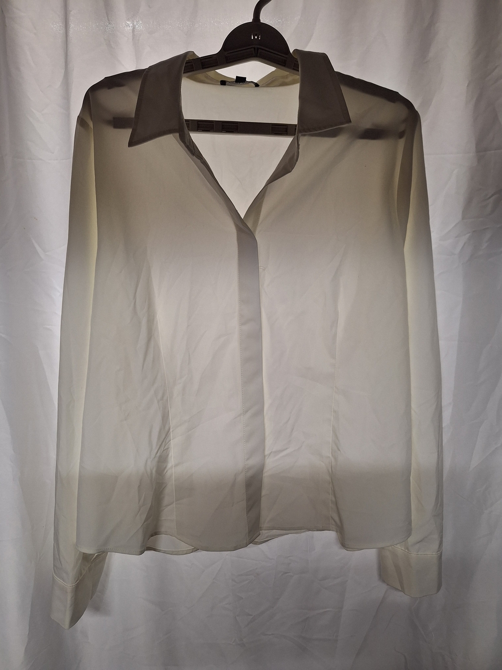 Classic White Button-Down Collared Blouse